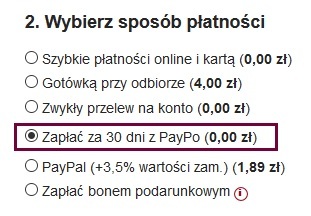 Opcja Paypo