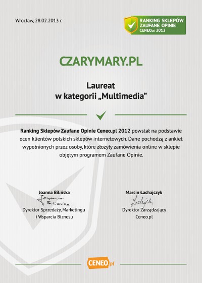 Dyplom dla sklepu CzaryMary.pl